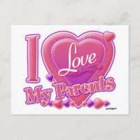 I Love My Parents pink/purple - heart