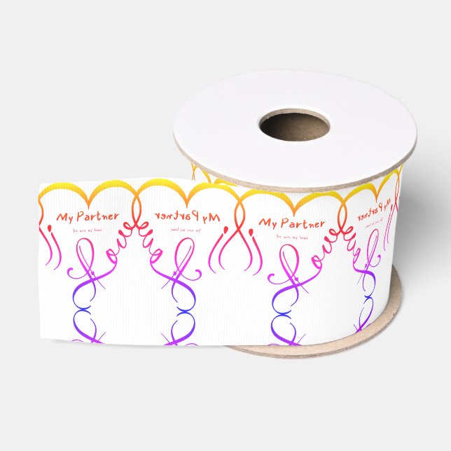 I love my partner • You are my home Grosgrain Ribbon (Spool)