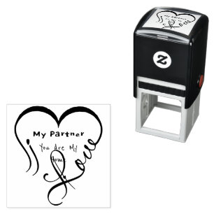 I Love My Partner - You Are My Home Throw Pillow Self-inking Stamp