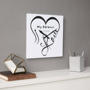 I Love My Partner - You Are My Home Throw Pillow Square Wall Clock
