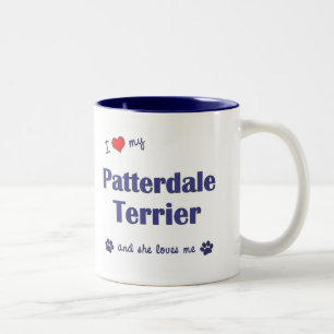 I Love My Patterdale Terrier (Female Dog) Two-Tone Coffee Mug