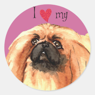 I Love my Pekingese Classic Round Sticker