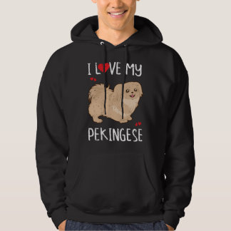 I love my pekingese  dog breed hoodie