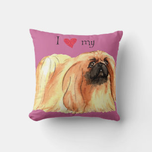 I Love my Pekingese Throw Pillow