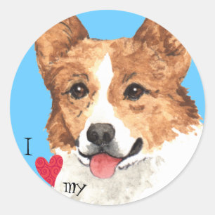 I Love my Pembroke Welsh Corgi Classic Round Sticker