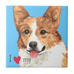 I Love my Pembroke Welsh Corgi Tile