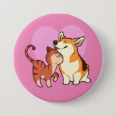 I Love My Pet | Cat and Dog Lover 3 Inch Round Button (Front)