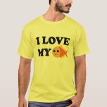 I Love My Pet Goldfish T-shirt<br><div class="desc">Cute and colourful goldfish pet design is perfect for fish owners. I Love My Goldfish slogan.</div>