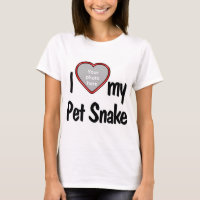 I Love My Pet Snake Red Heart Photo Frame