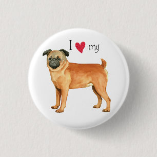 I Love my Petit Brabancon 1 Inch Round Button
