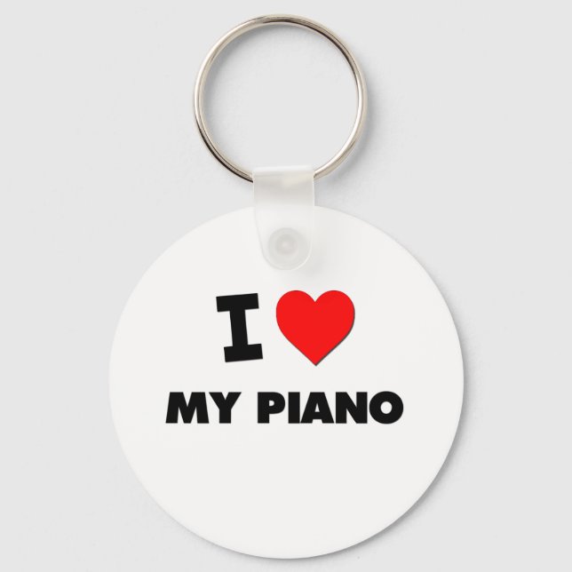 I Love My Piano Keychain (Front)