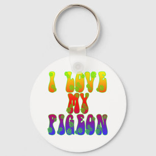 I Love My Pigeon Keychain