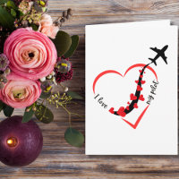 I love My Pilot Heart & Airplane Romantic Simple 