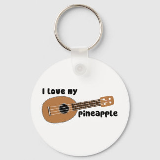 I Love My Pineapple Ukulele Keychain