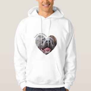 I love my pitbull dog custom photo hoodie