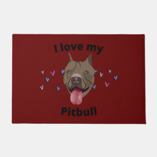 " I LOVE MY PITBULL" DOOR MAT. DOORMAT