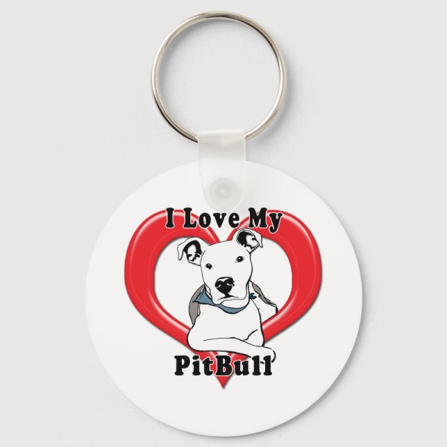 I Love My PitBull Logo Keychain (Front)