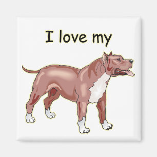 I Love My Pitbull Magnet