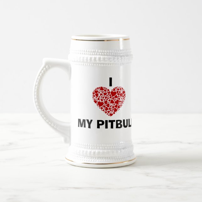 i LOVE MY PITBULL STEIN (Left)