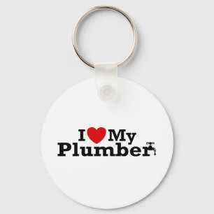 I Love My Plumber Keychain
