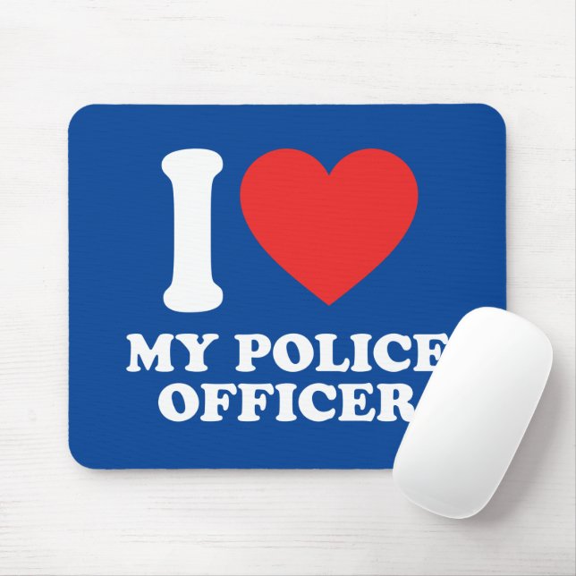 I Love My Police Officer Mouse Pad (With Mouse)
