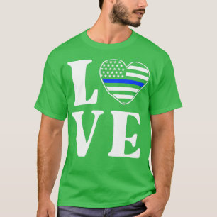 I Love My Police Officer Proud Police Family Thin T-Shirt