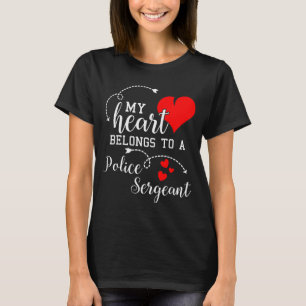 I Love My Police Sergeant Husband Wife Gifts Valen T-Shirt