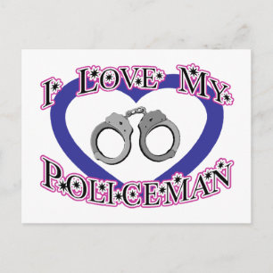I Love My Policeman Postcard