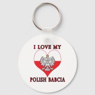 I Love My Polish Babcia Keychain