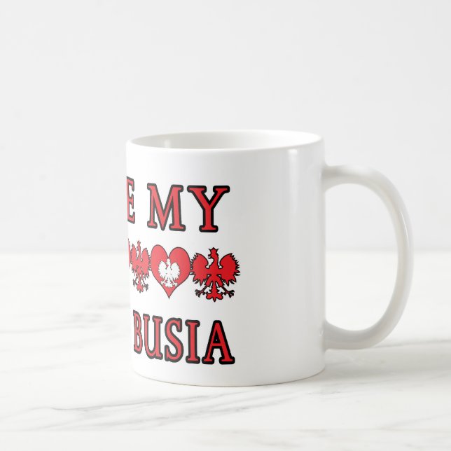 I Love My Polish Busia Coffee Mug (Right)