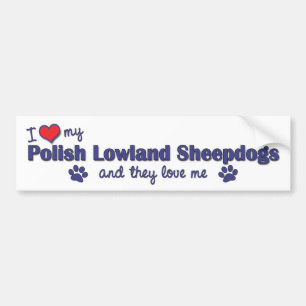 I Love My Polish Lowland Sheepdogs (Multiple Dogs) Bumper Sticker
