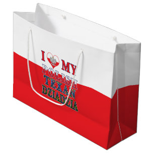 I Love My Polish Texan Dziadzia Large Gift Bag