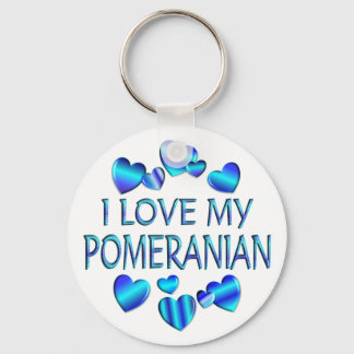 I Love My Pomeranian Keychain
