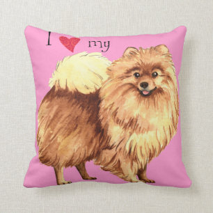 I Love my Pomeranian Throw Pillow