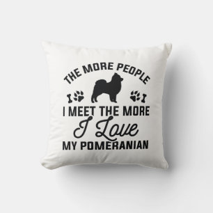 I Love My Pomeranian Throw Pillow