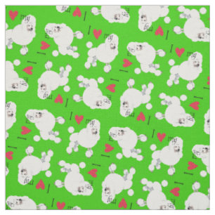 I Love my Poodle Fabric