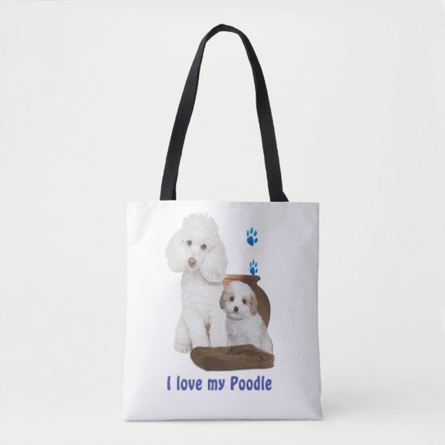 I love my Poodle Tote Bag (Front)