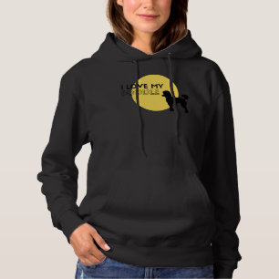 I love my poodle  yellow      hoodie
