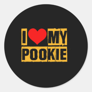 I Love My Pookie Valentine Romantic Couple Outfit Classic Round Sticker