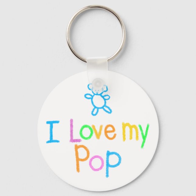 I Love My Pop Keychain (Front)