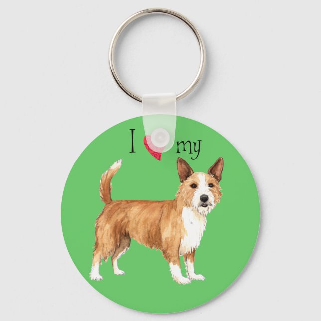 I Love my Portuguese Podengo Pequeno Keychain (Front)