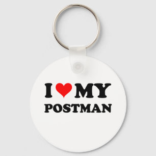 I Love My Postman Keychain