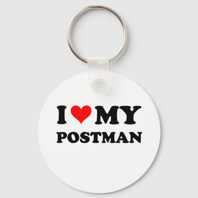 I Love My Postman Keychain (Front)