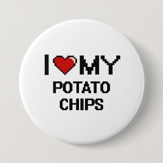 I Love My Potato Chips Digital design 3 Inch Round Button