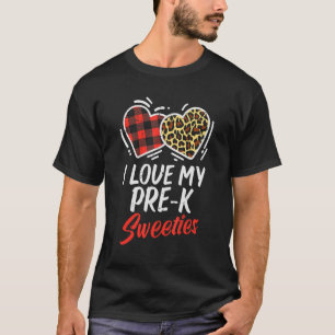 I Love My Pre K Sweeties Hearts Valentines Day Tea T-Shirt