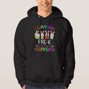 I Love My Prek Bunny Cute Rabbit For Teacher Easte Hoodie