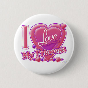 I Love My Princess pink/purple - heart 2 Inch Round Button