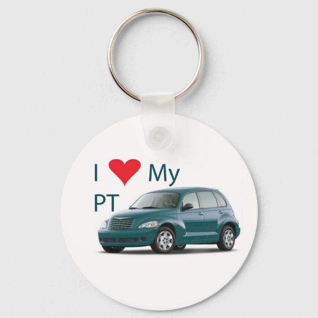 I Love My PT Keychain (Aqua/Teal) (Front)