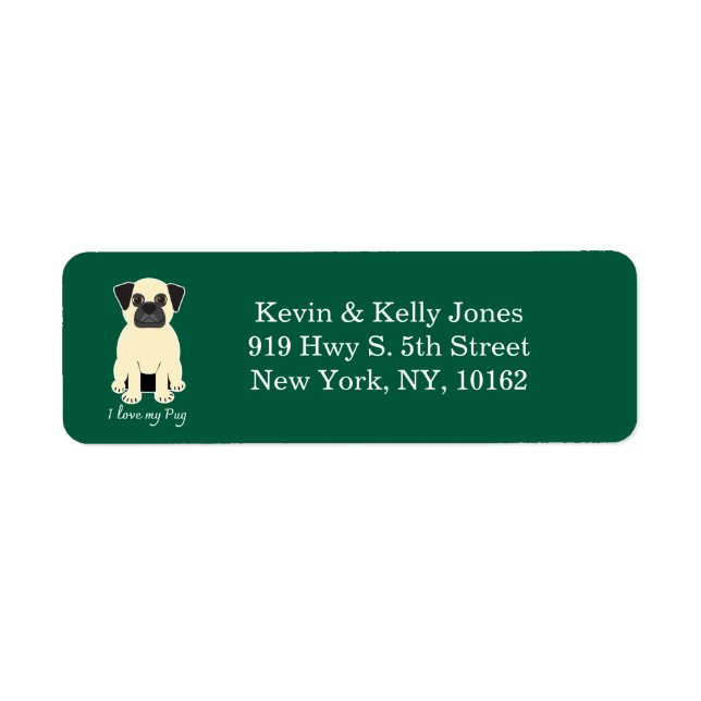 I Love My Pug, Green (Front)
