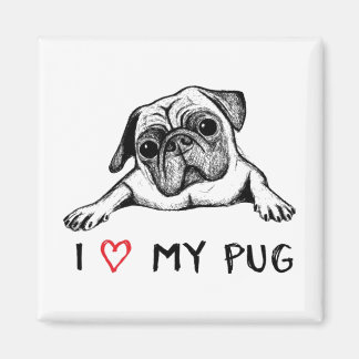 I Love my Pug Magnets
